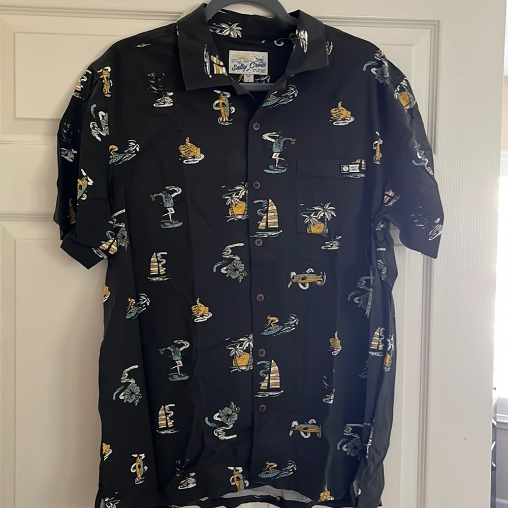 Salty Crew button down short sleeve shirt.